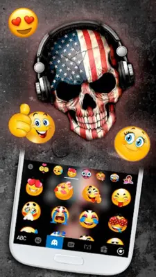 America Dj Skull Keyboard Them android App screenshot 1